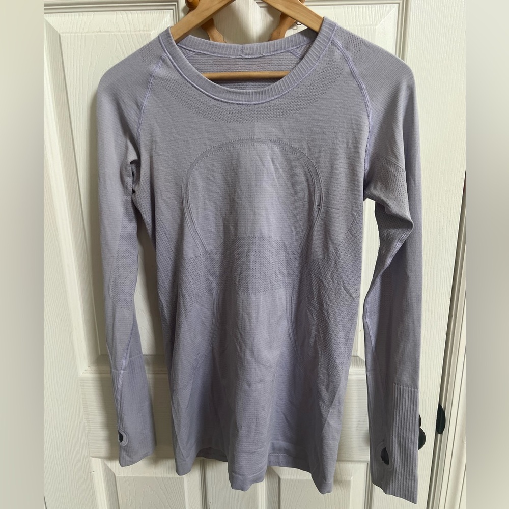 Lululemon Swiftly Tech Light Purple Long Sleeve Top Size 8